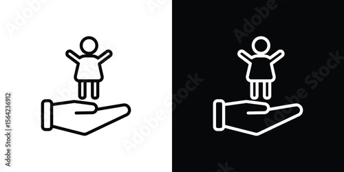 Child custody icon graphic element Illustration template design