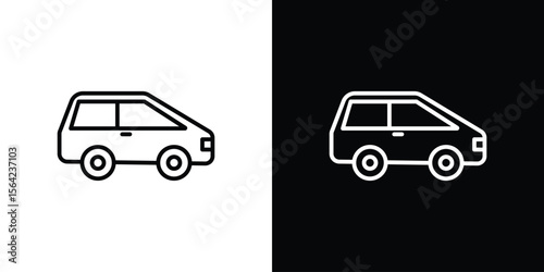 Compact car icon graphic element Illustration template design