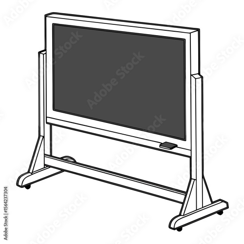 Mobile blackboard with dark writing surface whiteboard easel