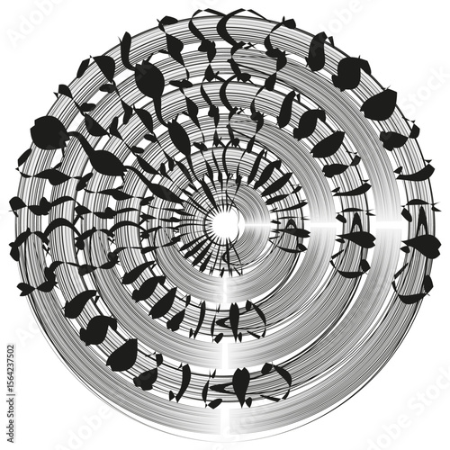 Complex spherical structure. Circular orbital structure. Vector science illustration. Futuristic technological concept.