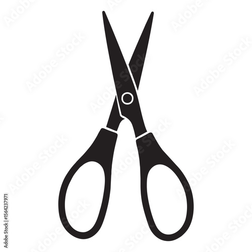 Silhouette image of scissors on white background