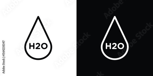 H2o icon graphic element Illustration template design