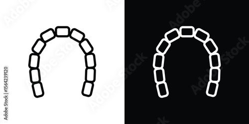 Lingual braces icon graphic element Illustration template design