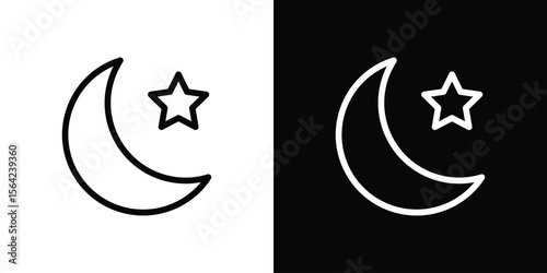 Moon and star icon graphic element Illustration template design