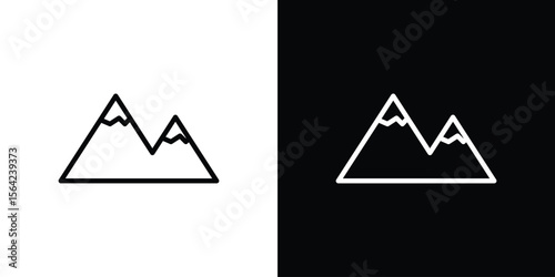 Mountain icon graphic element Illustration template design