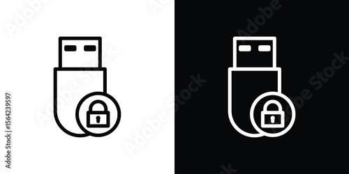 Pendrive security icon graphic element Illustration template design