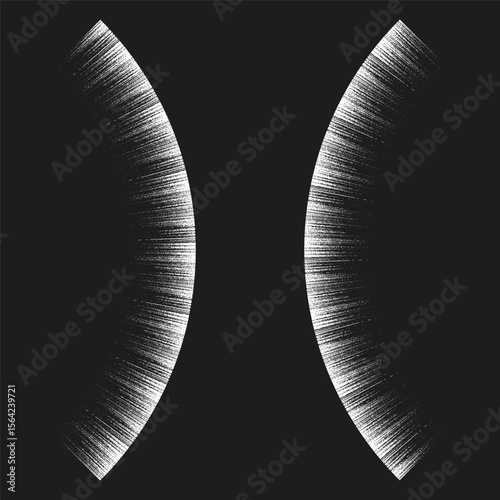 Curved fang shapes. Sharp tooth elements. Vector dental symbols. White ivory design.