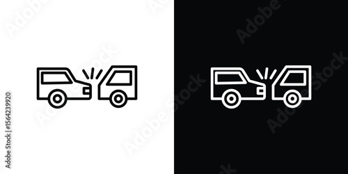 Rear end collision icon graphic element Illustration template design