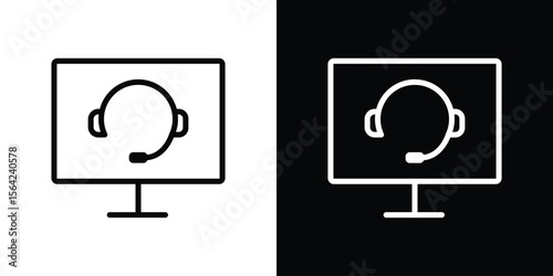 Tech support icon graphic element Illustration template design