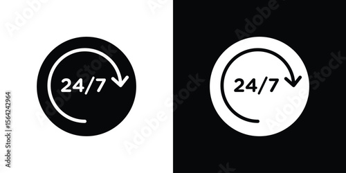24 7 icon symbol illustration doodle design