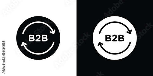 B2B icon symbol illustration doodle design