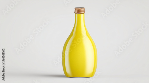 3D Render Lemon Bottle Mockup Isolated on White