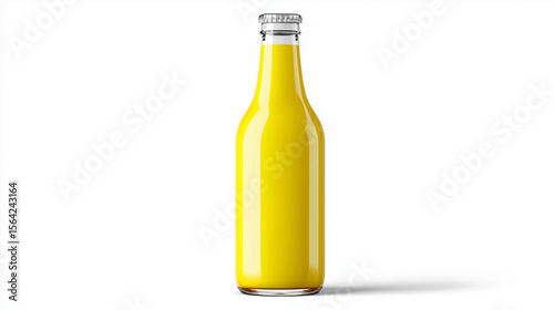 3D Render Lemon Bottle Mockup Isolated on White