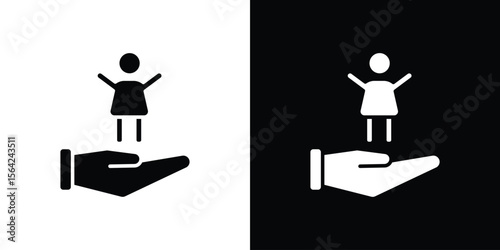 Child custody icon symbol illustration doodle design