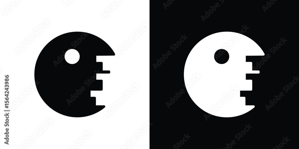 Death star icon symbol illustration doodle design