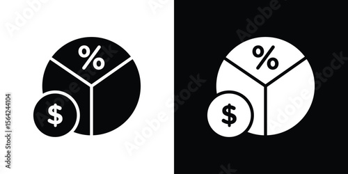 Dividend yield icon symbol illustration doodle design