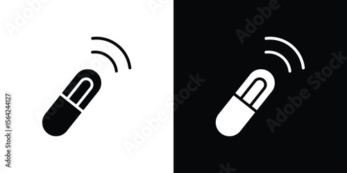 Dog microchip icon symbol illustration doodle design