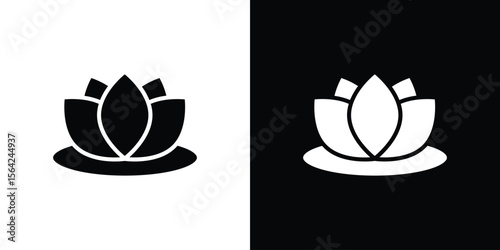 Lotus flower icon symbol illustration doodle design