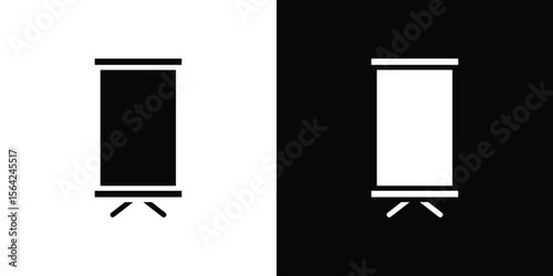 Roll up banners icon symbol illustration doodle design