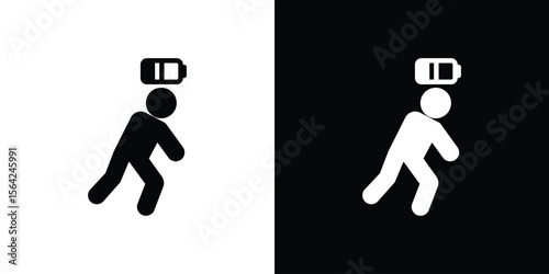 Tired person icon symbol illustration doodle design