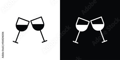 Wine toast icon symbol illustration doodle design