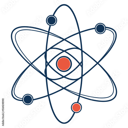 Atomic structure science symbol orbits vector