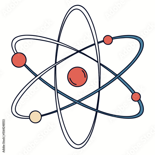 Atom nucleus electrons orbiting science symbol atomic