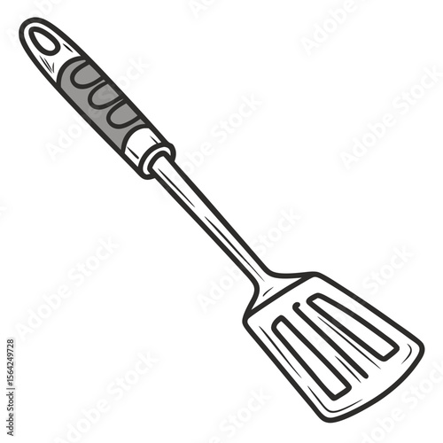 Grilling Spatula With Gray Handle kitchen utensil cooking tool