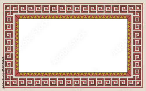Vector greek key border frame design element meander pattern vintage illustration background texture char
