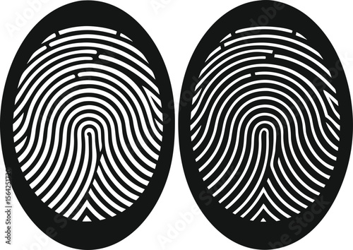 Two Identical Circular Fingerprint Icons Design design featuring