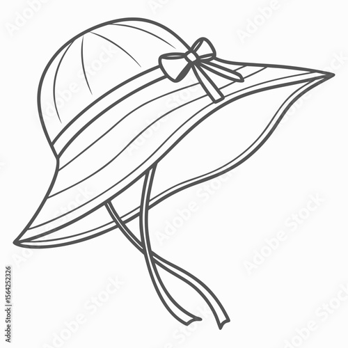 Wide brimmed sun hat with bow sunhat fashion