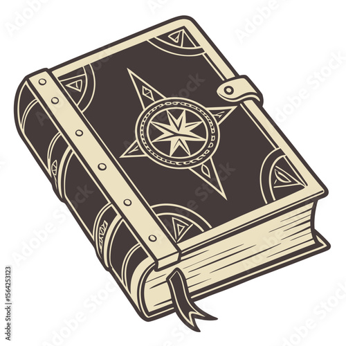 Ancient Tome With Compass Design book spellbook