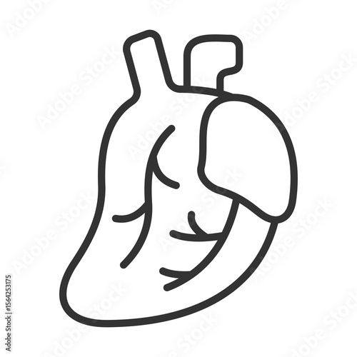 Heart Icon Outline Style. Vector Illustration Design