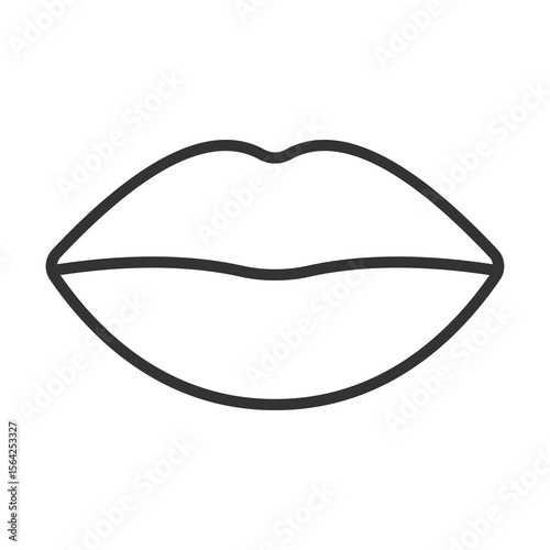 Mouth Icon Outline Style. Vector Illustration Design