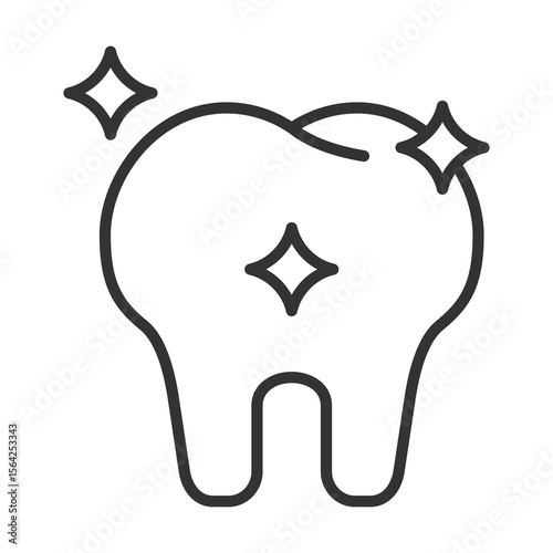 Tooth Icon Outline Style. Vector Illustration Design