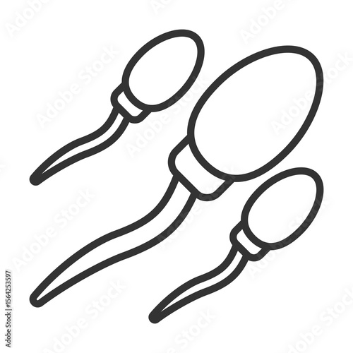 Sperm Icon Outline Style. Vector Illustration Design