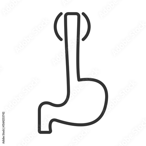 Esophagus Icon Outline Style. Vector Illustration Design