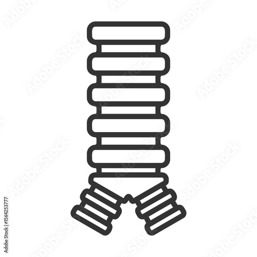Trachea Icon Outline Style. Vector Illustration Design