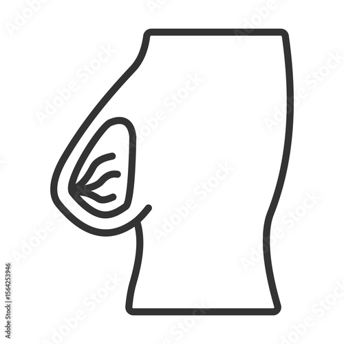 Breast Icon Outline Style. Vector Illustration Design