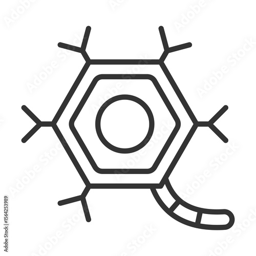 Neuron Icon Outline Style. Vector Illustration Design