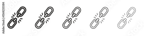 Broken link icon design symbol collection for graphic design. EPS 10