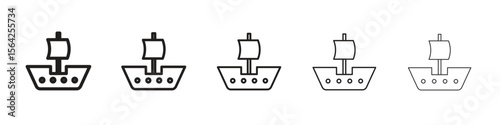 Caravel icon design symbol collection for graphic design. EPS 10