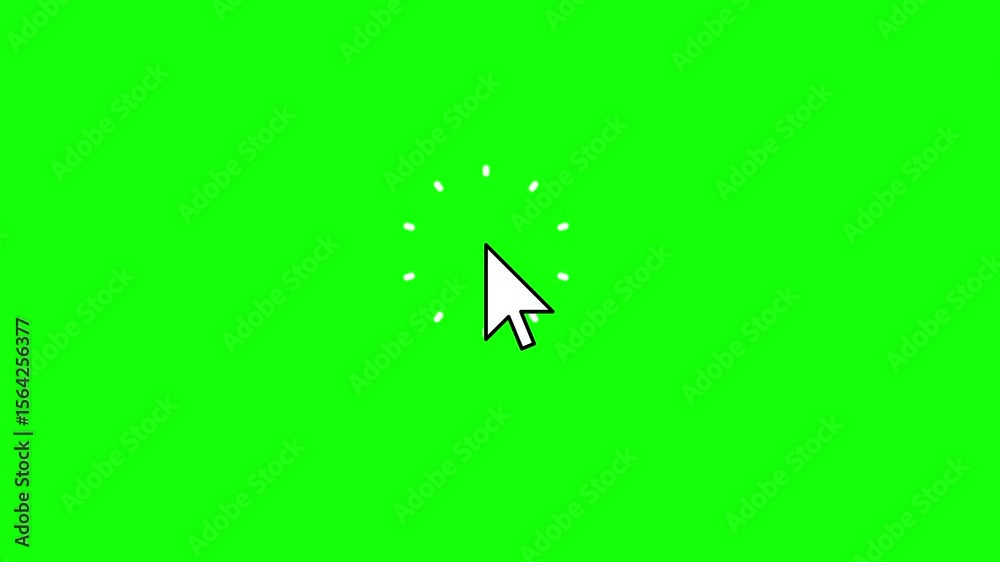 Mouse Click Cursor Loop Animation with Burst Effect on Green Screen