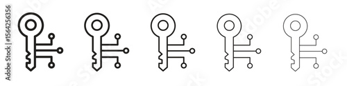 Digital key icon design symbol collection for graphic design. EPS 10
