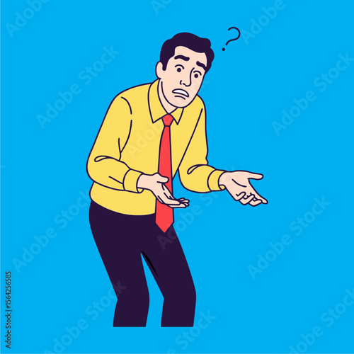 vector of man confusing with his office problem
