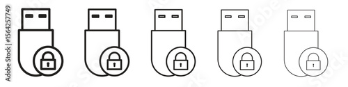 Pendrive security icon design symbol collection for graphic design. EPS 10