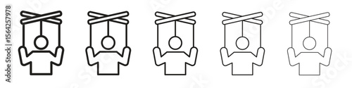 Puppet icon design symbol collection for graphic design. EPS 10
