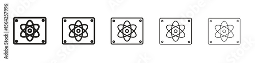 Quantum computing icon design symbol collection for graphic design. EPS 10