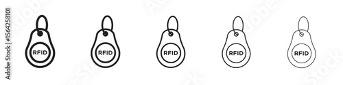 RFID key tag icon design symbol collection for graphic design. EPS 10