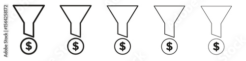 Sales funnel icon design symbol collection for graphic design. EPS 10